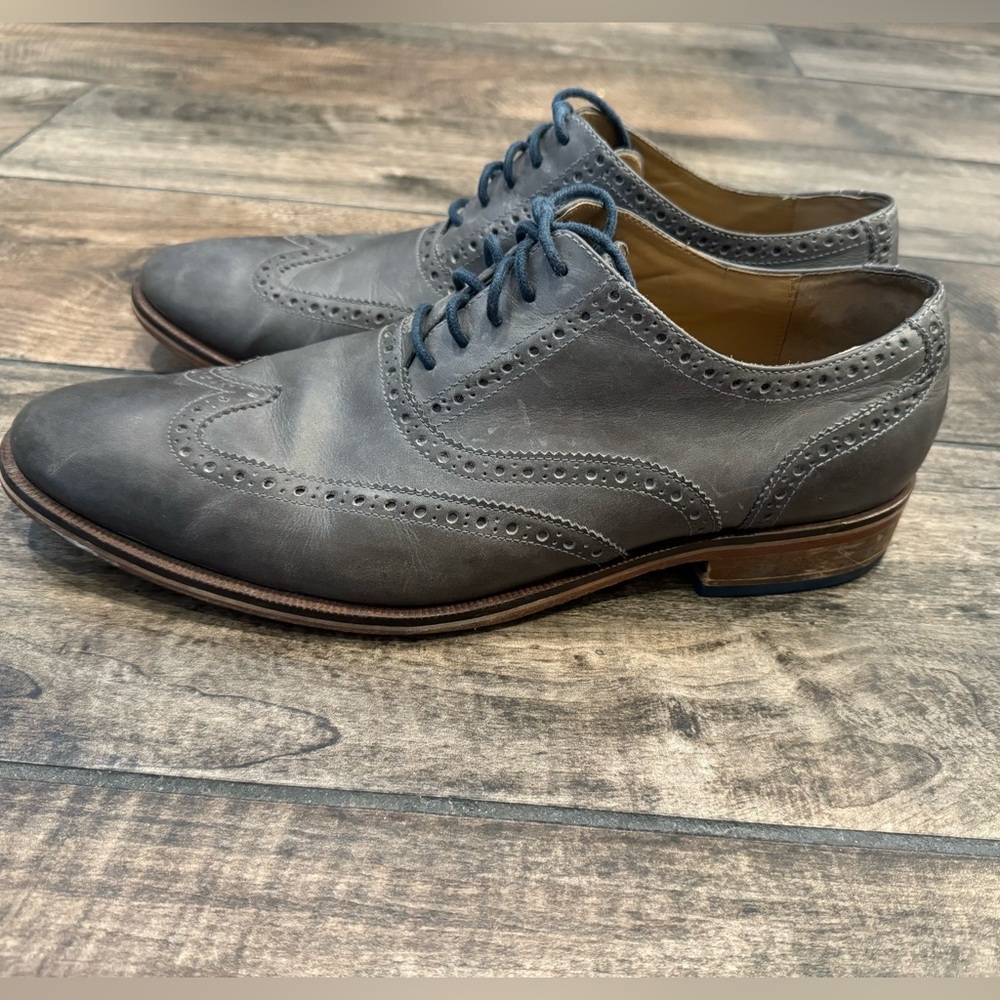 Cole Haan Men’s Wingtip Oxford Shoes, gray size 12